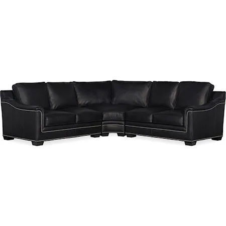 Transitional Curved Sectional with Nailhead Trim